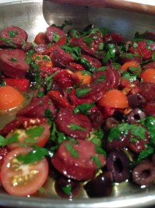 pasta sauce in the pan