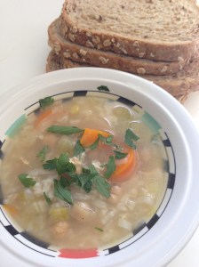 vegetable, chicken and rice soup