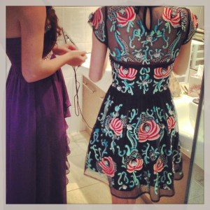 embroidered lace dress