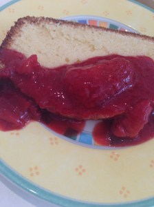 a slice of pound cake