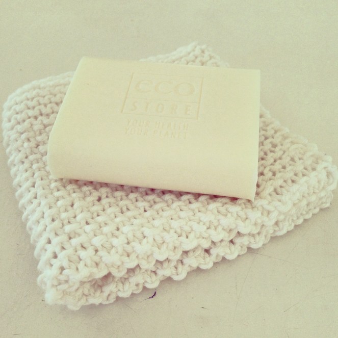 cotton knitting face cloth seed stitch